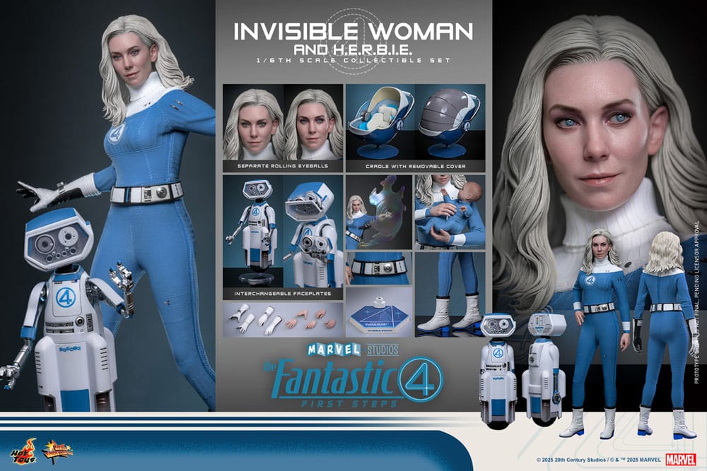 The Fantastic Four: First Steps Movie Masterpiece Action Figure 2-Pack 1/6 Invisible Woman & H.E.R.B.I.E. 28 cm