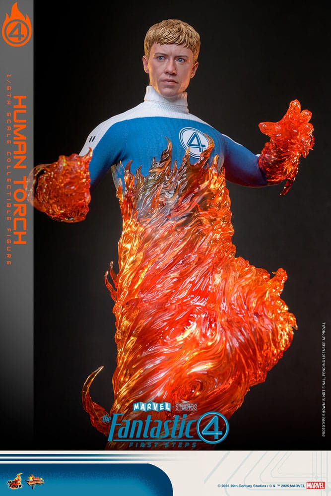 The Fantastic Four: First Steps Movie Masterpiece Action Figure 1/6 Human Torch 30 cm