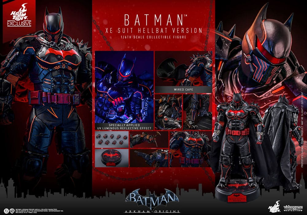 Batman Arkham Origins Videogame Masterpiece Action Figure 1/6 XE Suit Hellbat Version Hot Toys Exclusive 33 cm