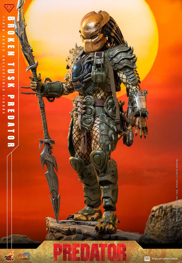 Alien vs. Predator Comic Masterpiece Action Figure 1/6 Broken Tusk Predator 35 cm