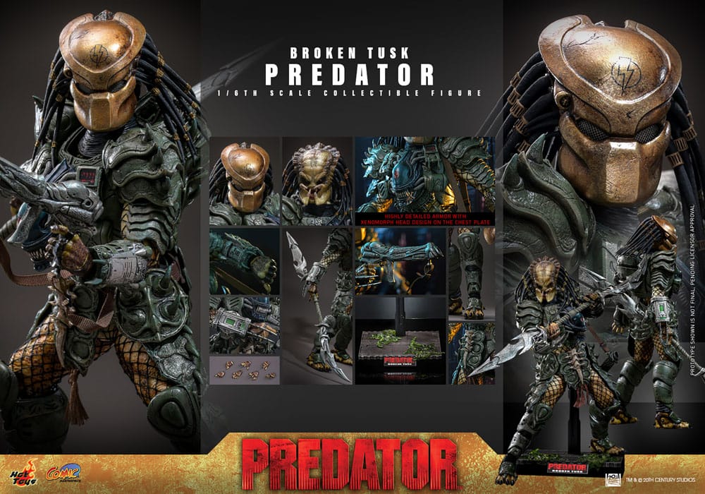 Alien vs. Predator Comic Masterpiece Action Figure 1/6 Broken Tusk Predator 35 cm