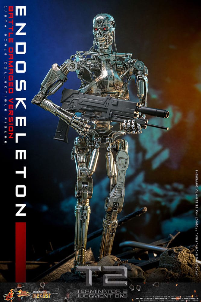 Terminator 2: Judgment Day Movie Masterpiece Die-cast Action Figure 1/6 Endoskeleton (Battle Damaged Version) 31 cm