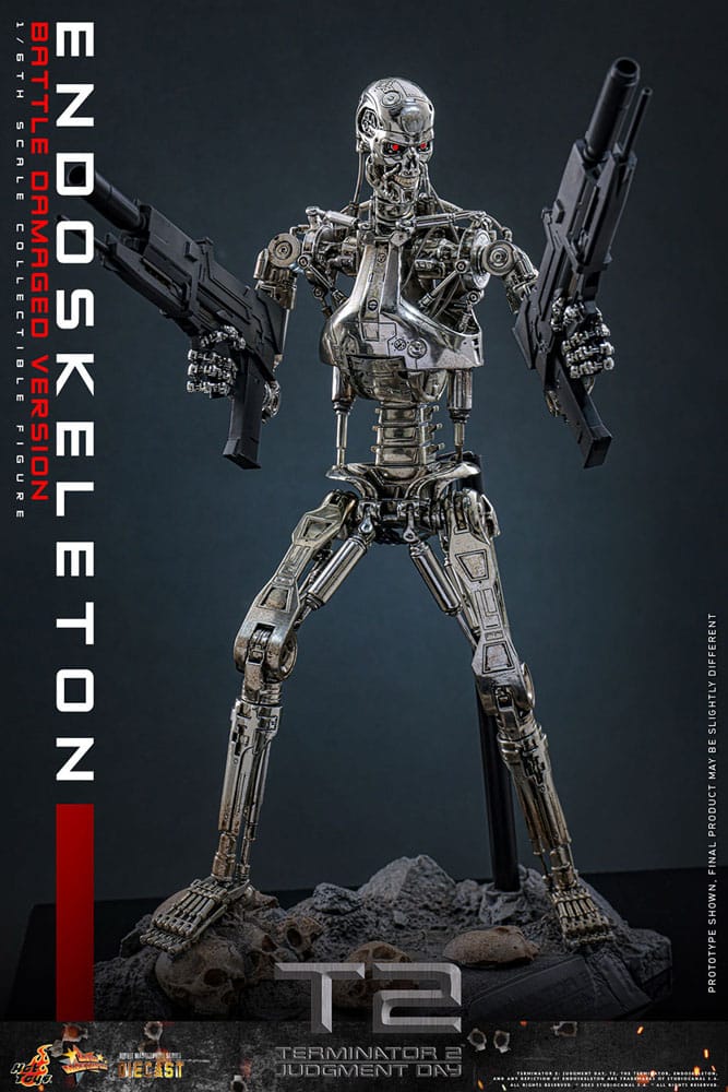 Terminator 2: Judgment Day Movie Masterpiece Die-cast Action Figure 1/6 Endoskeleton (Battle Damaged Version) 31 cm