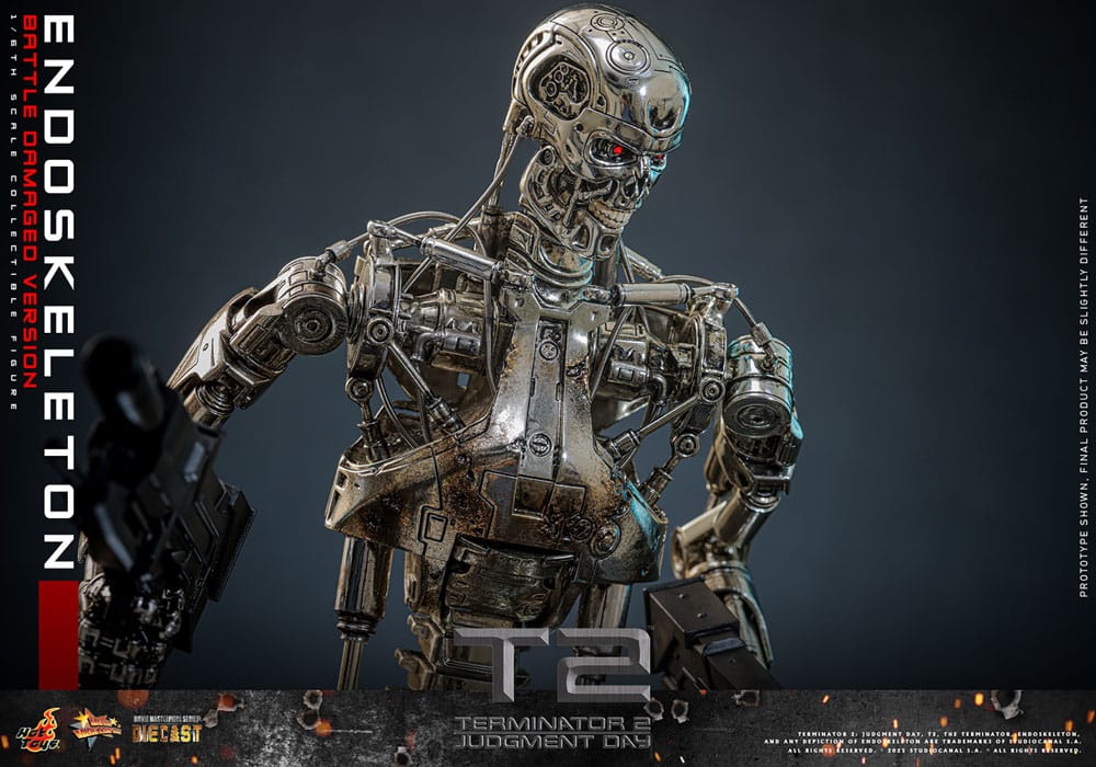 Terminator 2: Judgment Day Movie Masterpiece Die-cast Action Figure 1/6 Endoskeleton (Battle Damaged Version) 31 cm