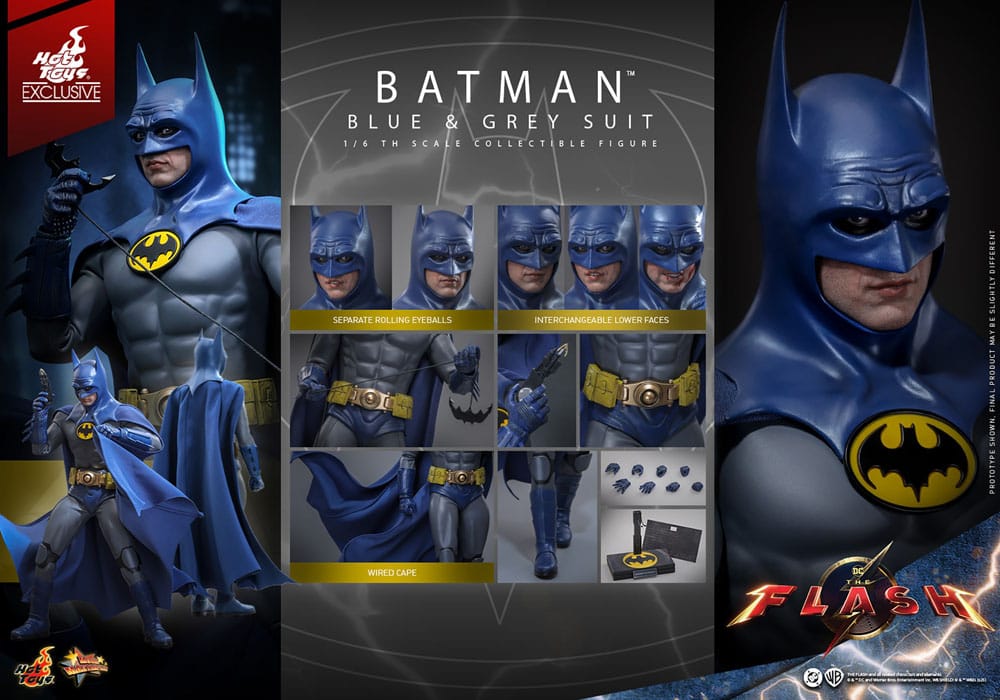 The Flash Movie Masterpiece Action Figure 1/6 Batman (Blue & Grey Suit) Limited Edition Hot Toys Exclusive 30 cm