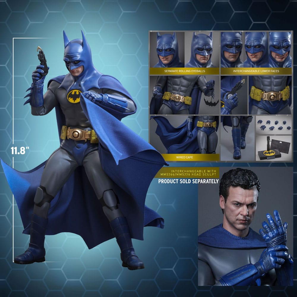 The Flash Movie Masterpiece Action Figure 1/6 Batman (Blue & Grey Suit) Limited Edition Hot Toys Exclusive 30 cm