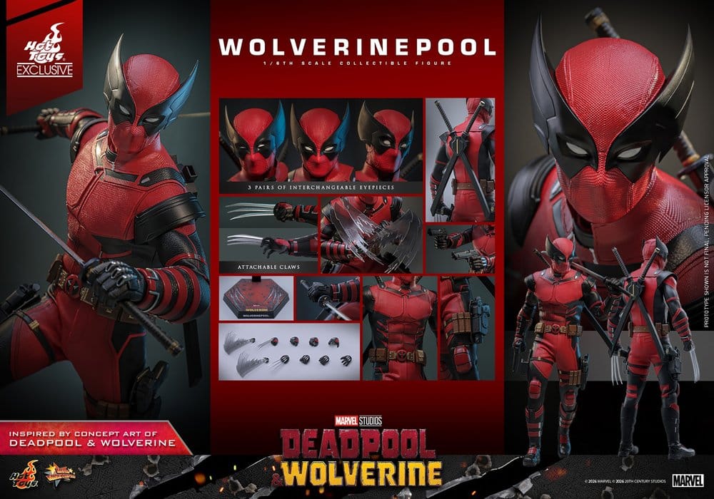 Deadpool & Wolverine Movie Masterpiece Action Figure 1/6 Wolverinepool Hot Toys Exclusive 31 cm