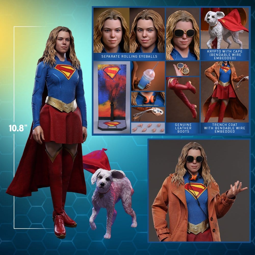 DC Comics Movie Masterpiece Action Figure Set Supergirl & Krypto 28 cm
