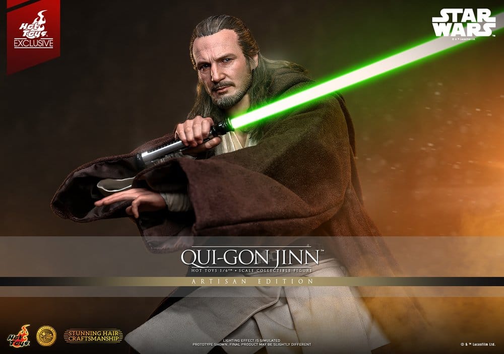 Star Wars: The Phantom Menace Movie Masterpiece Action Figure 1/6 Qui-Gon Jinn (Artisan Edition) Hot Toys Exclusive 32 cm
