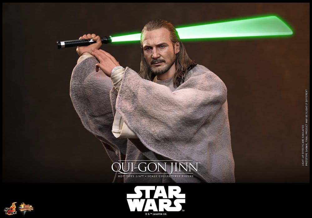 Star Wars: The Phantom Menace Movie Masterpiece Action Figure 1/6 Qui-Gon Jinn (Artisan Edition) Hot Toys Exclusive 32 cm