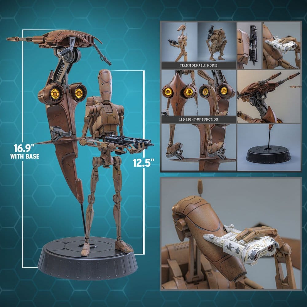 Star Wars: The Phantom Menace Movie Masterpiece Action Figure Set 1/6 Battle Droid & STAP 32 cm