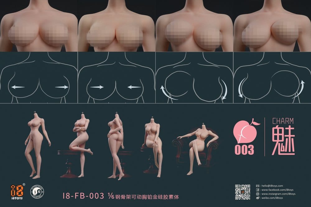 Original Character Silicone Body 1/6 "Charm" Steel-Frame Platinum Articulated Breasts