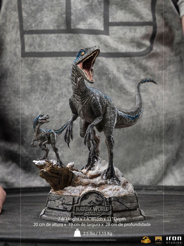 Jurassic World Dominion Deluxe Art Scale Statue 1/10 Blue and Beta 20 cm