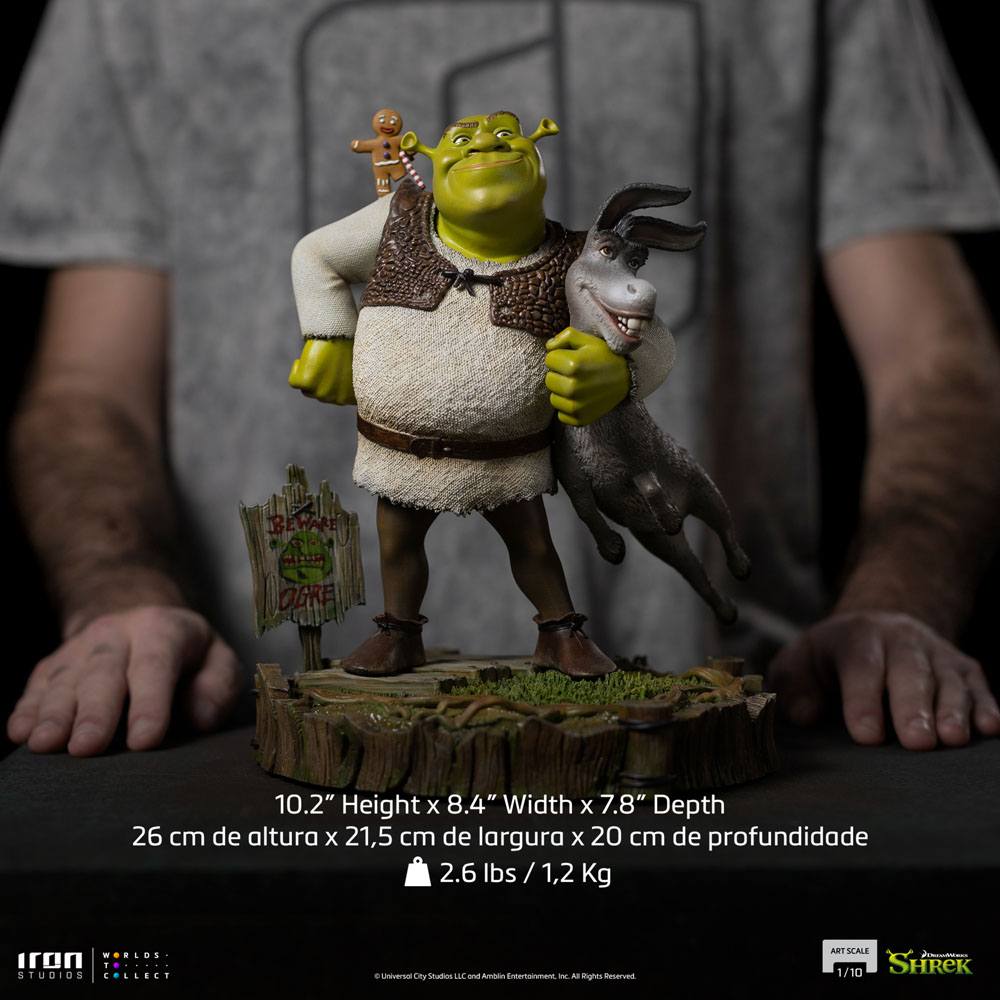 Shrek Deluxe Art Scale Statue 1/10 Shrek, Donkey and The Gingerbread Man 26 cm