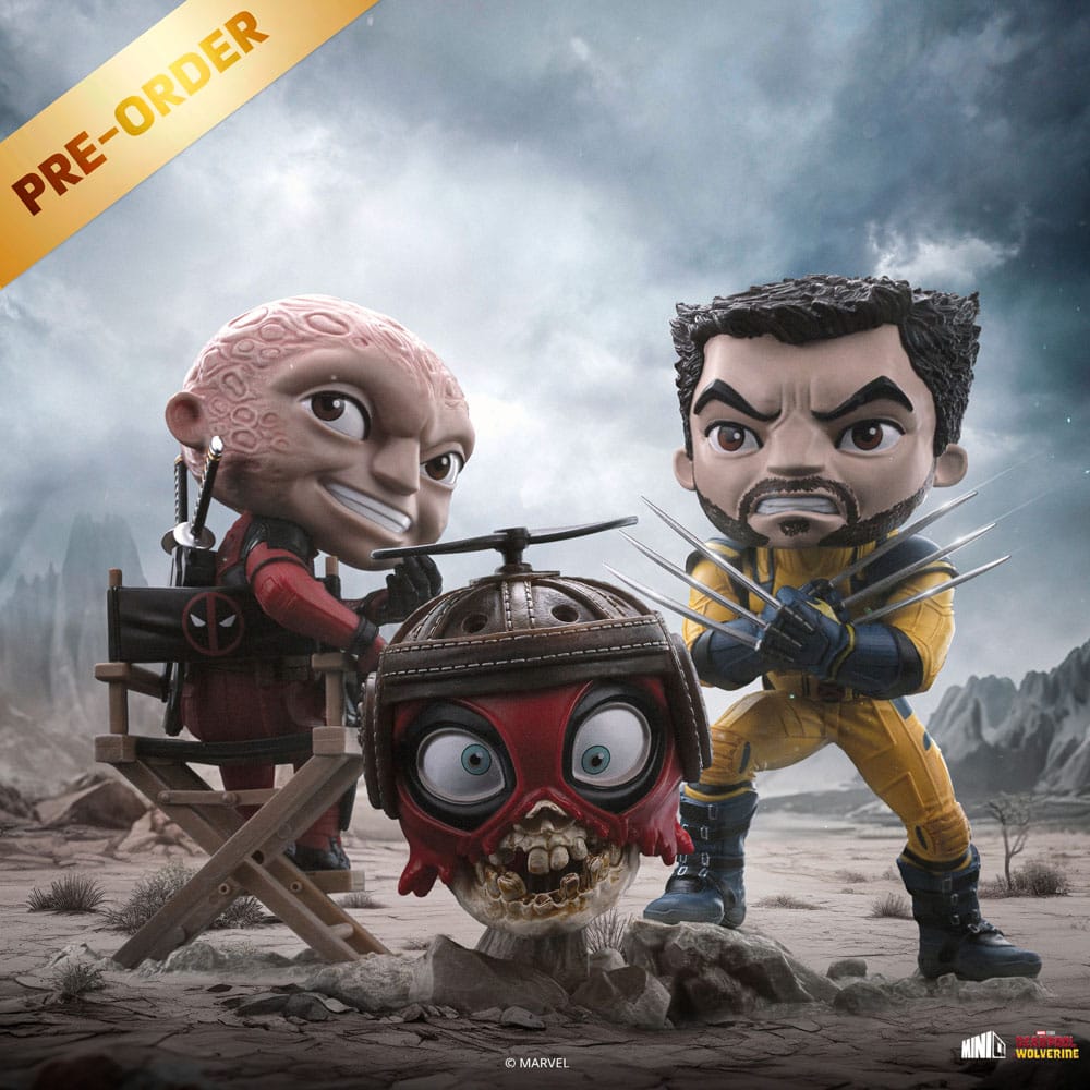 Deadpool &amp; Wolverine Mini Co. PVC Figure Deadpool and Wolverine set Unmasked 14 cm