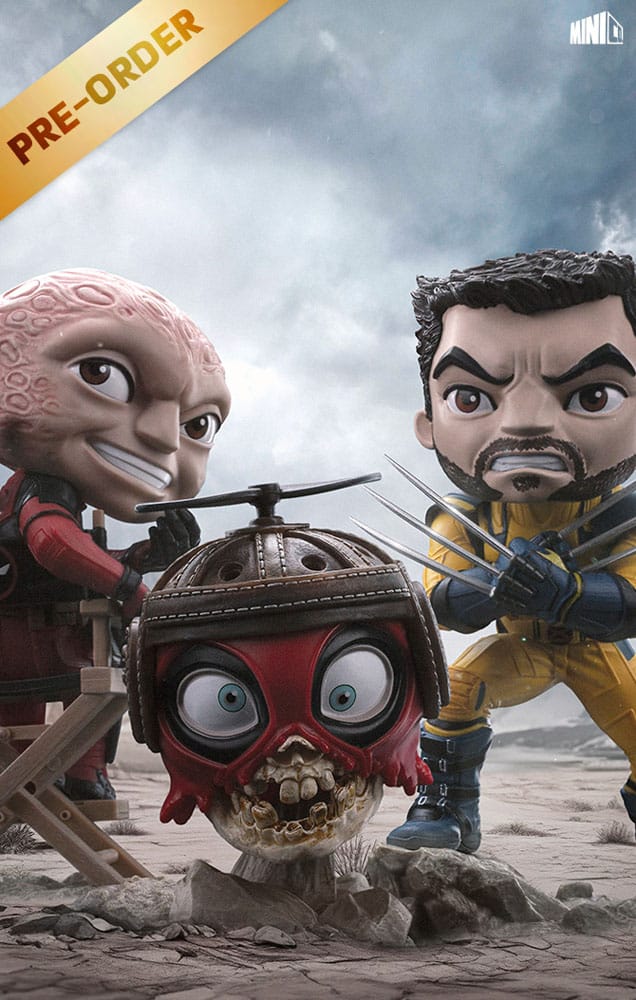 Deadpool &amp; Wolverine Mini Co. PVC Figure Deadpool and Wolverine set Unmasked 14 cm