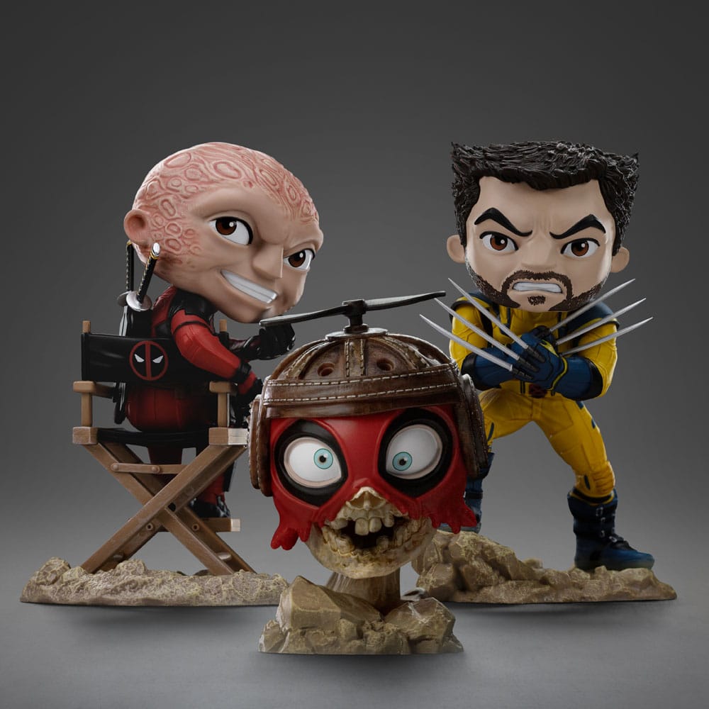Deadpool &amp; Wolverine Mini Co. PVC Figure Deadpool and Wolverine set Unmasked 14 cm