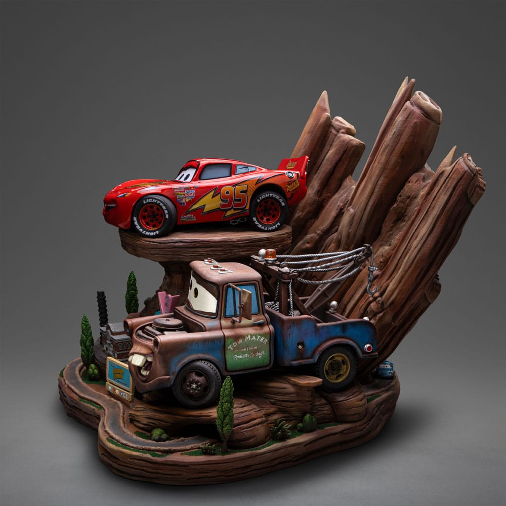 Cars Deluxe Art Scale Statue 1/10 Lightning Mcqueen &amp; Tow Mater 31 cm