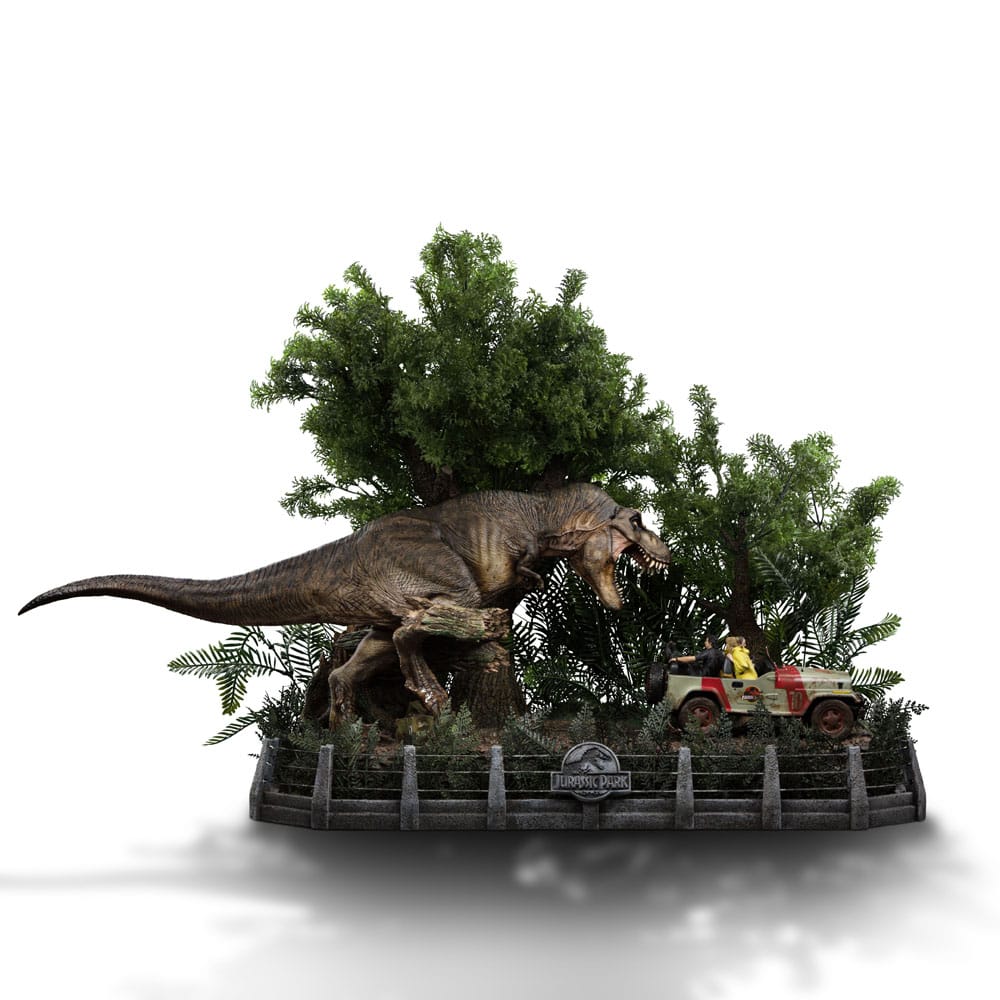 Jurassic Park Demi Art Scale Statue 1/20 T-Rex Chase 30 cm