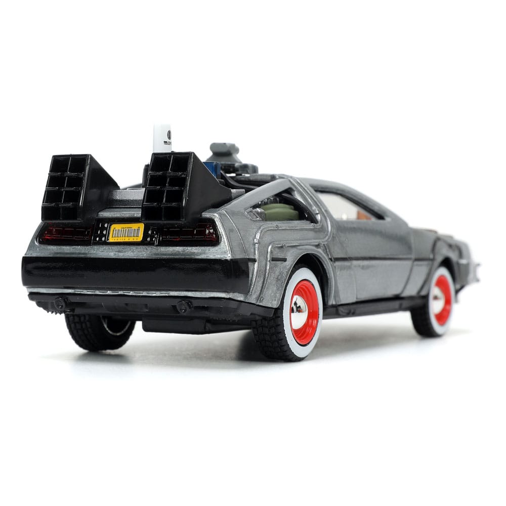 Back to the Future III Hollywood Rides Diecast Model 1/32 DeLorean Time Machine Free Rolling