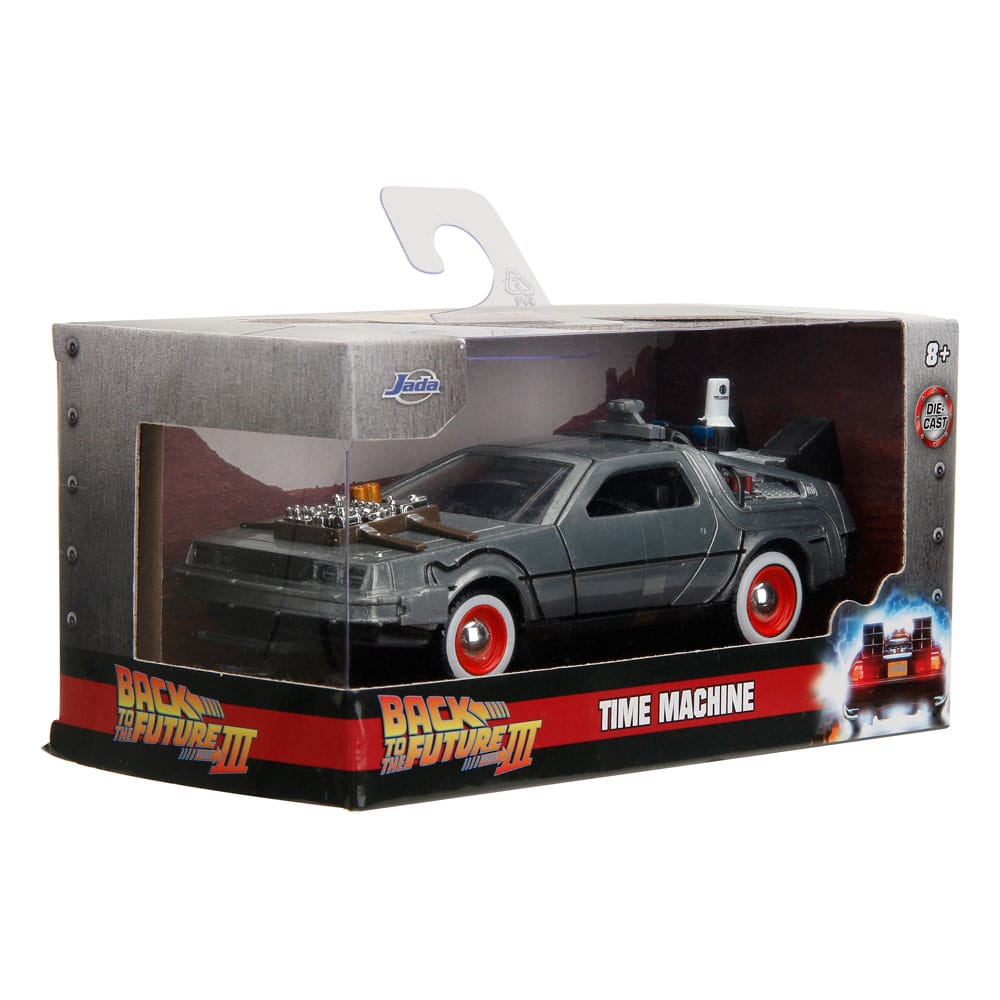 Back to the Future III Hollywood Rides Diecast Model 1/32 DeLorean Time Machine Free Rolling