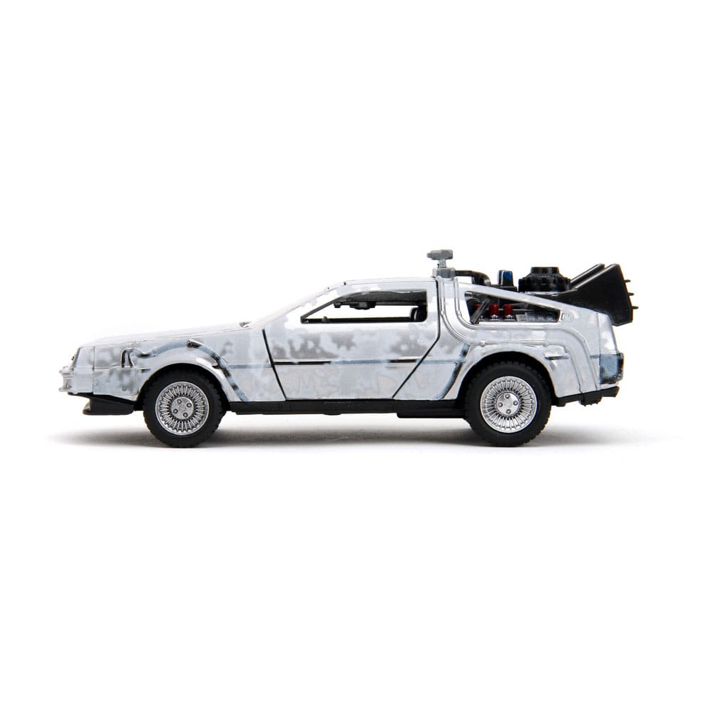 Back to the Future Hollywood Rides Diecast Model 1/32 DeLorean Time Machine Frost