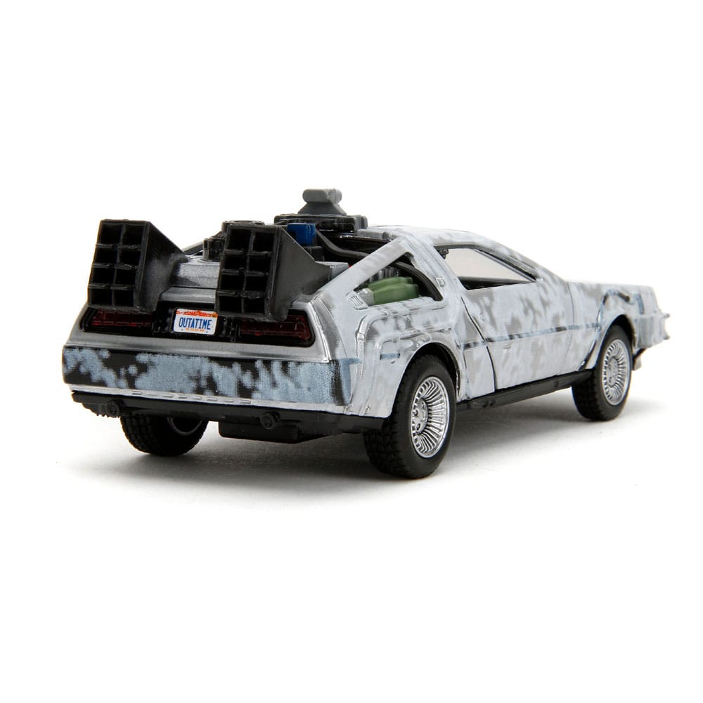 Back to the Future Hollywood Rides Diecast Model 1/32 DeLorean Time Machine Frost