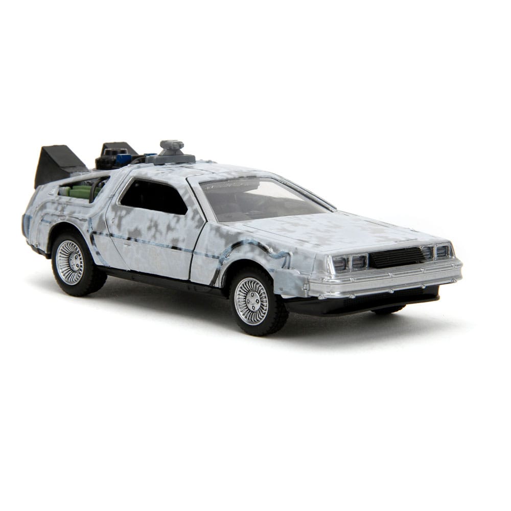 Back to the Future Hollywood Rides Diecast Model 1/32 DeLorean Time Machine Frost