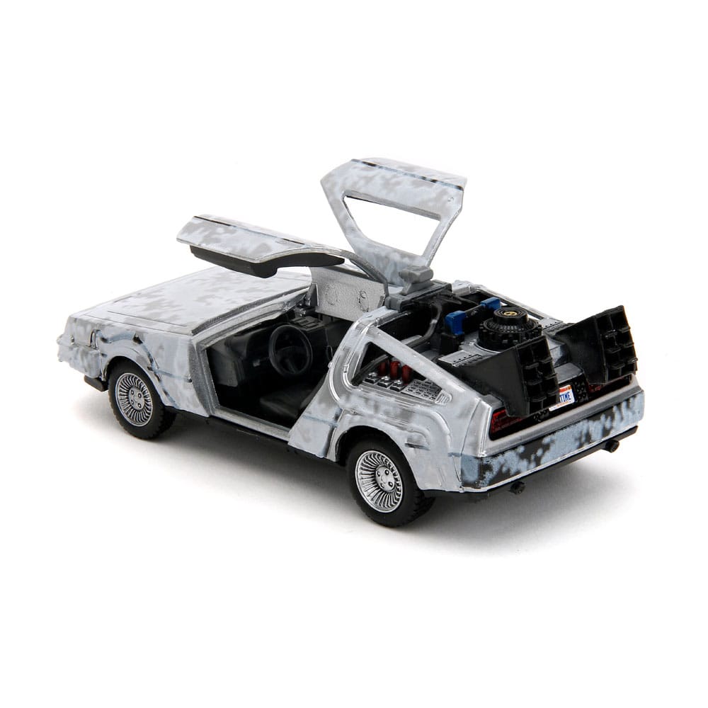 Back to the Future Hollywood Rides Diecast Model 1/32 DeLorean Time Machine Frost