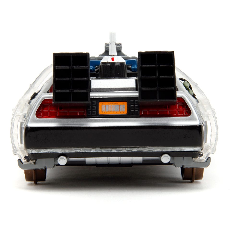 Back to the Future III Hollywood Rides Diecast Model 1/24 DeLorean Time Machine Railroad Wheels