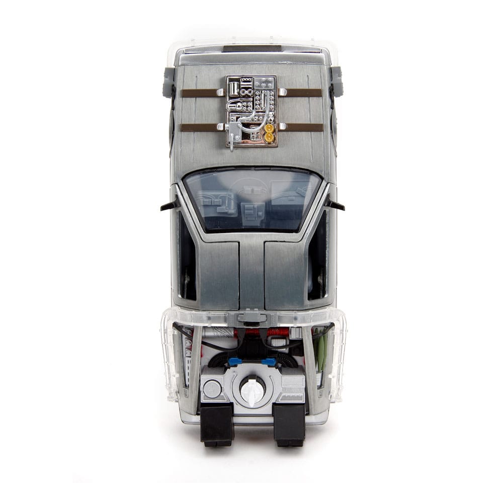 Back to the Future III Hollywood Rides Diecast Model 1/24 DeLorean Time Machine Railroad Wheels