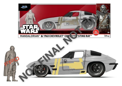 Star Wars Diecast Model 1:24 Mandalorian Chevrolet Corvette Sting Ray 1963