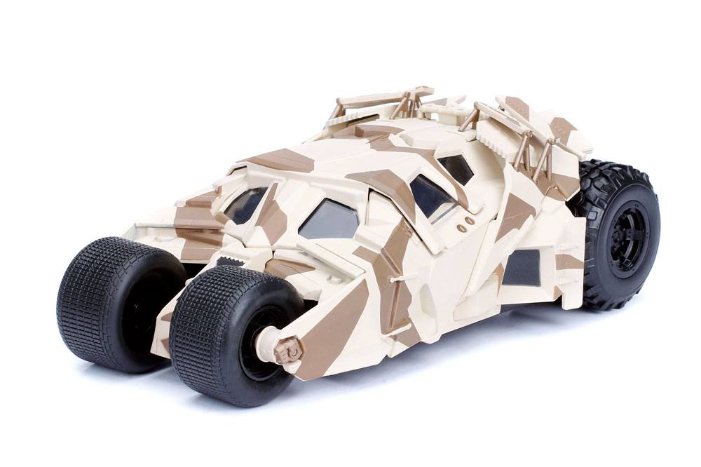 Batman The Dark Knight Diecast Model 1/24 2008 Batmobile Camo with figure - Damaged packaging