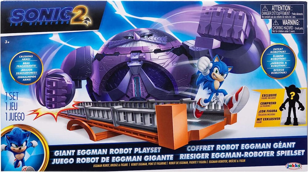 Sonic The Hedgehog Action Figures Sonic The Movie 2  Eggman Robot & Sonic - Severely damaged packaging