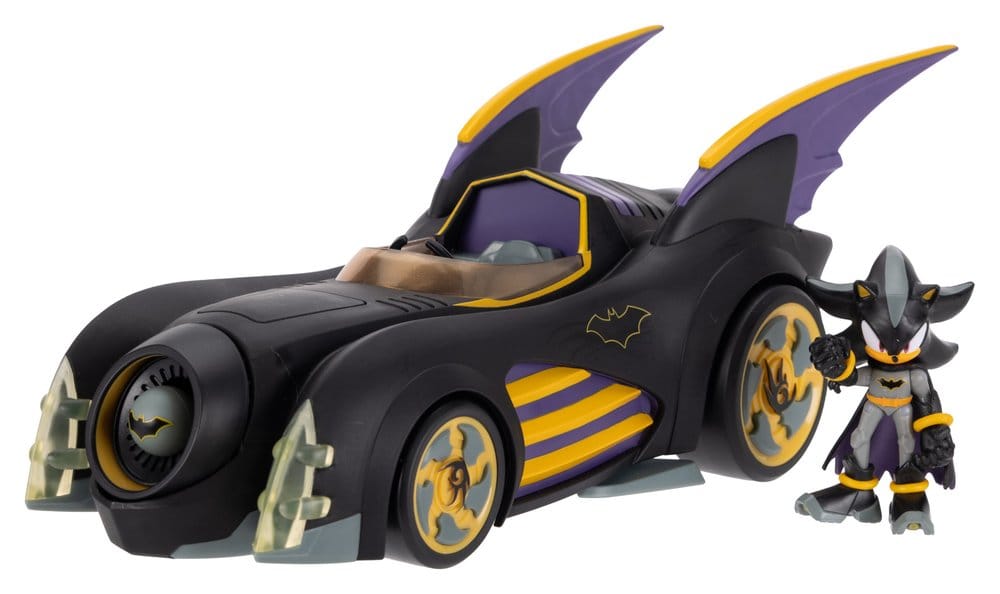 DC x Sonic - The Hedgehog Action Figure with Vehicle Shadow Batman & Batmobile 6 cm