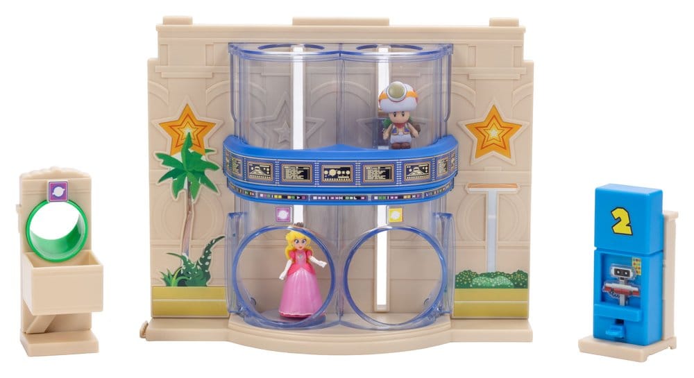 The Super Mario Galaxy Movie Diorama with 2 Mini Figures Gateway Galaxy