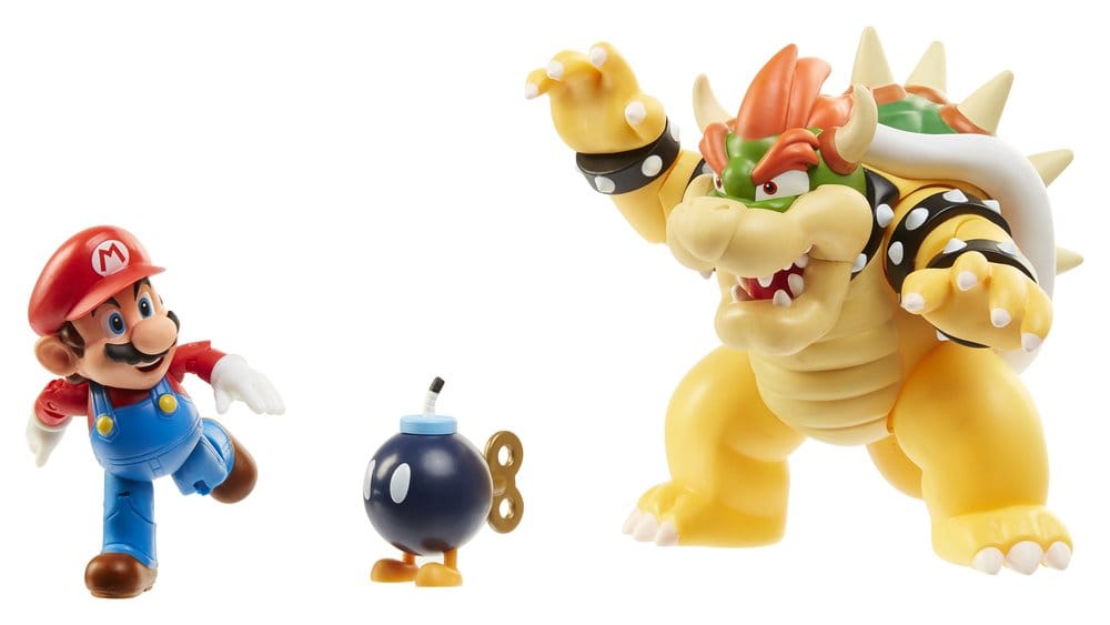 World of Nintendo Action Figure 3-Pack Mario vs. Bowser Lava Battle