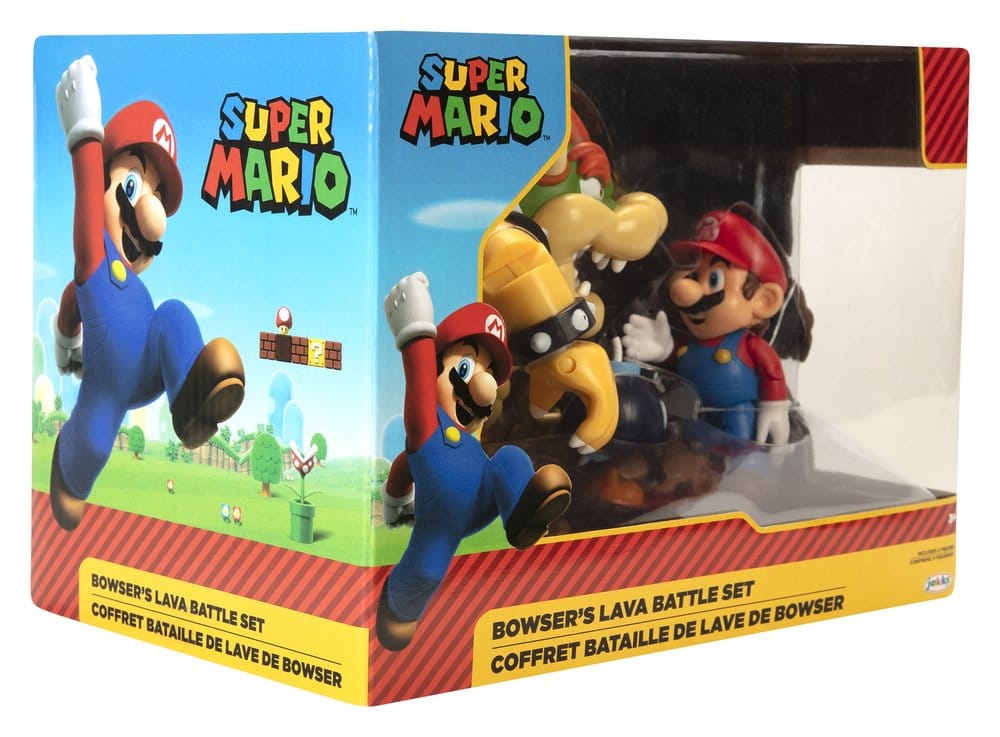 World of Nintendo Action Figure 3-Pack Mario vs. Bowser Lava Battle