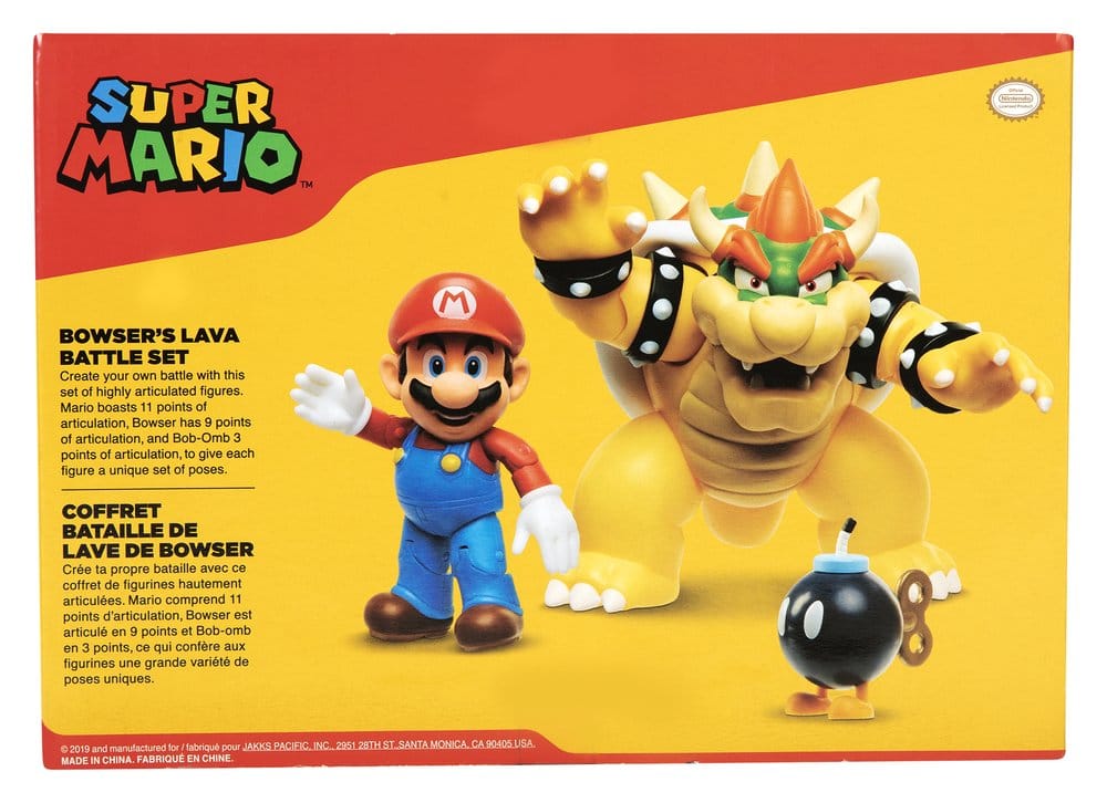 World of Nintendo Action Figure 3-Pack Mario vs. Bowser Lava Battle