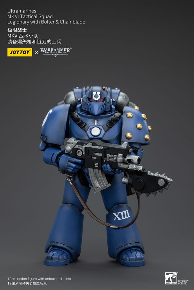 Warhammer The Horus Heresy Action Figure 1/18 Ultramarines MK VI Tactical Squad Legionary with Bolter&amp; Chainblade 20 cm