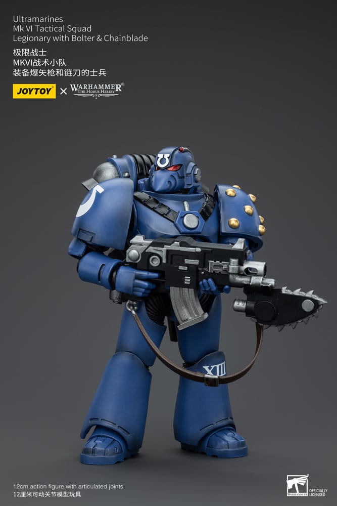 Warhammer The Horus Heresy Action Figure 1/18 Ultramarines MK VI Tactical Squad Legionary with Bolter&amp; Chainblade 20 cm