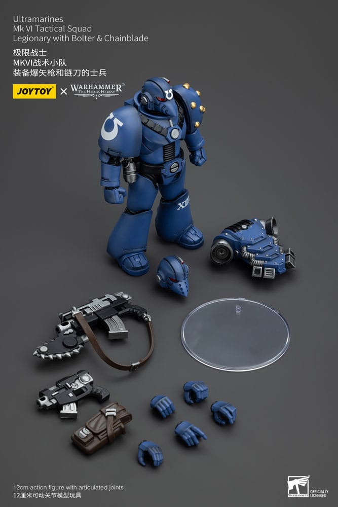 Warhammer The Horus Heresy Action Figure 1/18 Ultramarines MK VI Tactical Squad Legionary with Bolter&amp; Chainblade 20 cm