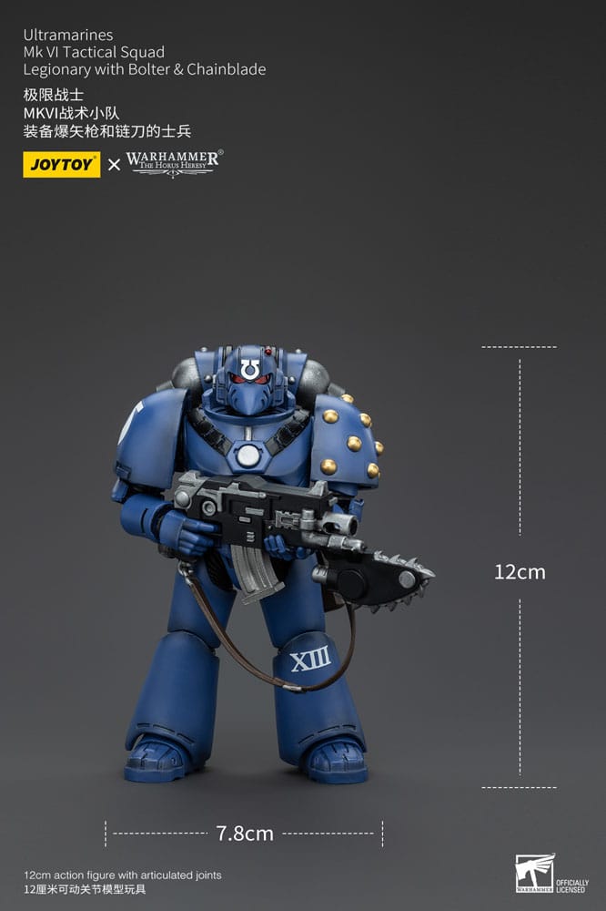 Warhammer The Horus Heresy Action Figure 1/18 Ultramarines MK VI Tactical Squad Legionary with Bolter&amp; Chainblade 20 cm