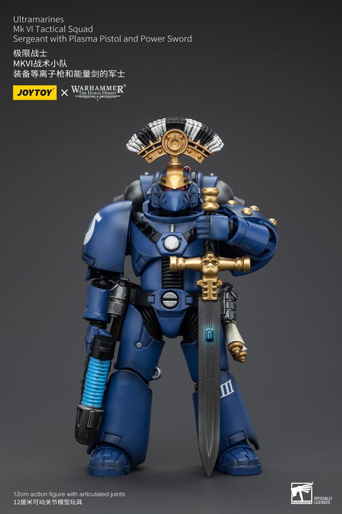 Warhammer The Horus Heresy Action Figure 1/18 Ultramarines MK VI Tactical Squad Sergeant with Plasma Pistol and Power Sword 20 cm