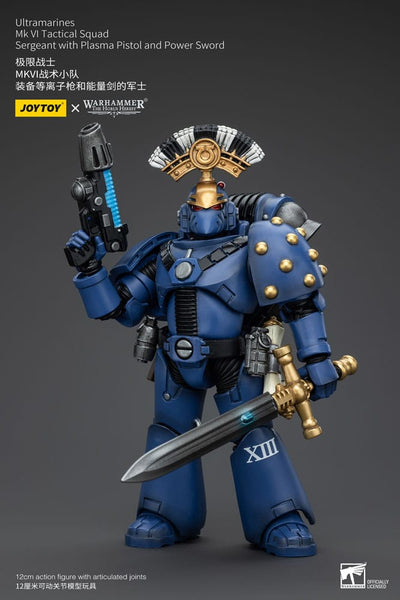 Warhammer The Horus Heresy Action Figure 1/18 Ultramarines MK VI Tactical Squad Sergeant with Plasma Pistol and Power Sword 20 cm