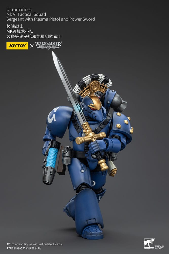 Warhammer The Horus Heresy Action Figure 1/18 Ultramarines MK VI Tactical Squad Sergeant with Plasma Pistol and Power Sword 20 cm