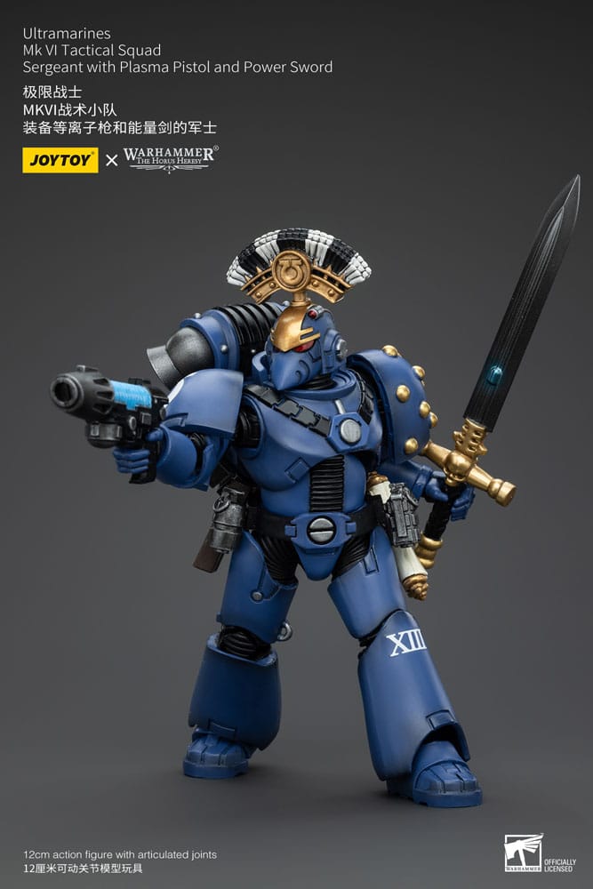 Warhammer The Horus Heresy Action Figure 1/18 Ultramarines MK VI Tactical Squad Sergeant with Plasma Pistol and Power Sword 20 cm