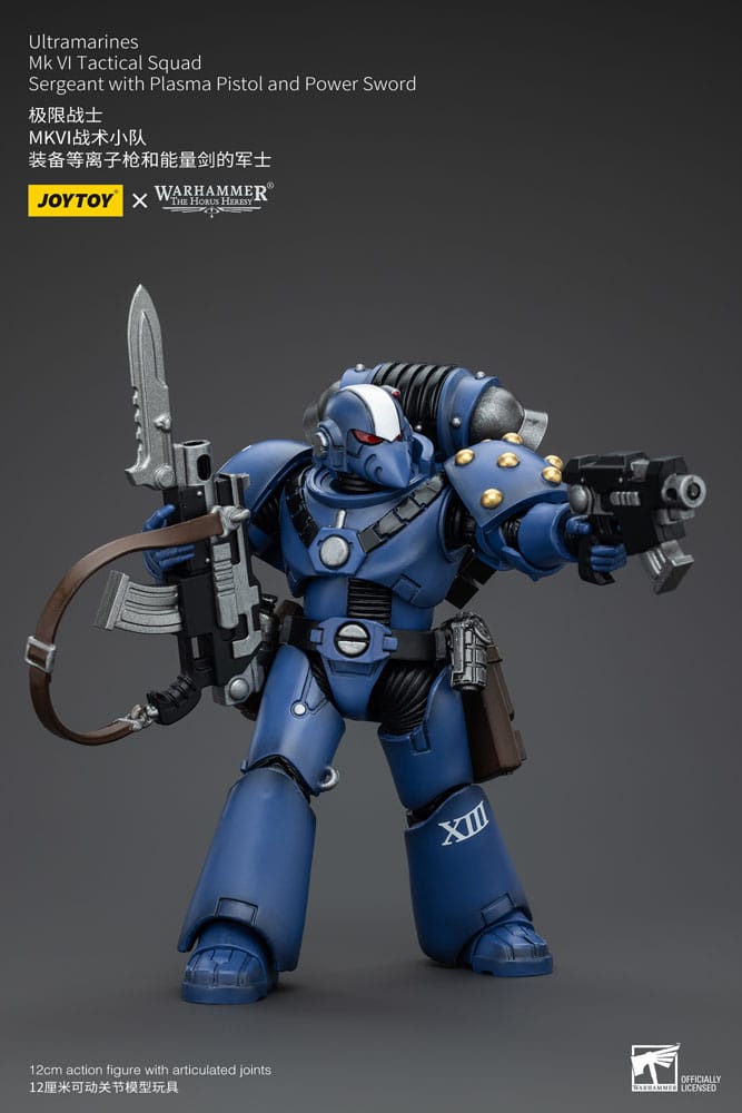 Warhammer The Horus Heresy Action Figure 1/18 Ultramarines MK VI Tactical Squad Sergeant with Plasma Pistol and Power Sword 20 cm