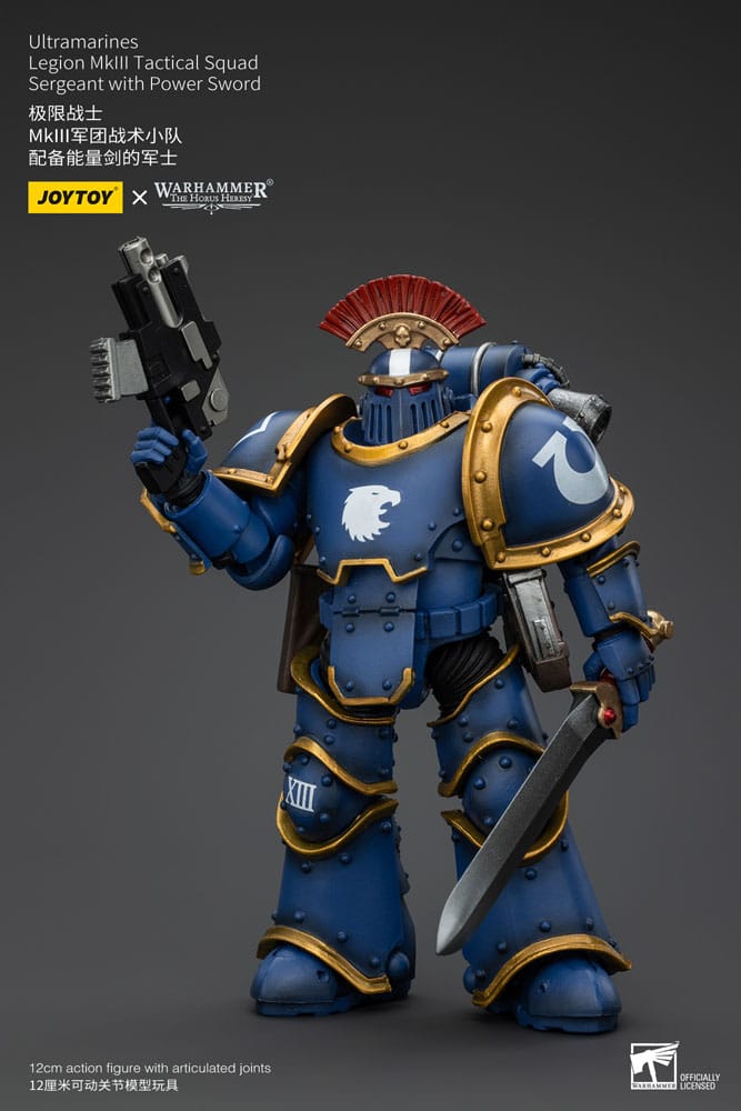 Warhammer The Horus Heresy Action Figure 1/18 Ultramarines Legion MKIII Tactical Squad Sergeant with Power Sword 20 cm