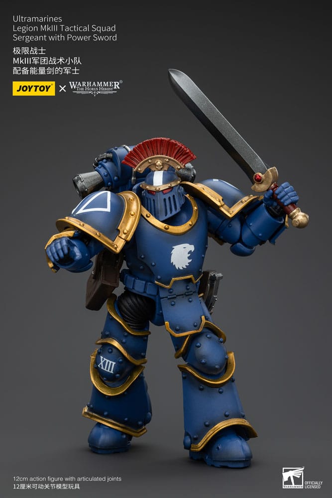 Warhammer The Horus Heresy Action Figure 1/18 Ultramarines Legion MKIII Tactical Squad Sergeant with Power Sword 20 cm